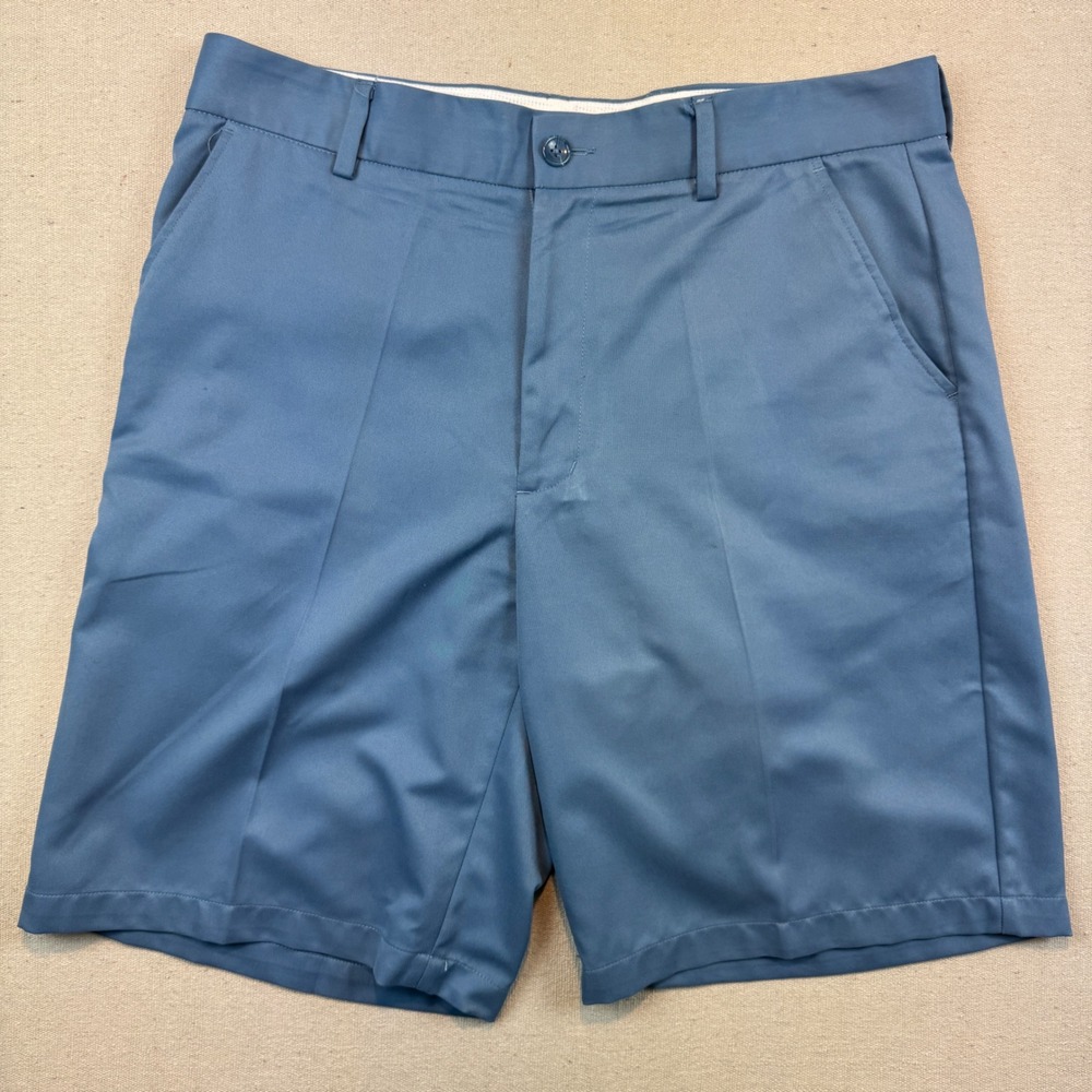 Greg Norman 34 Golf Shorts Men Blue Performance Tasso Elba Embroidered Logo